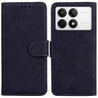 For Xiaomi Poco F6 Pro Skin Feel Pure Color Flip Leather Phone Case(Black) - 1