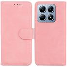 For Xiaomi 14T Skin Feel Pure Color Flip Leather Phone Case(Pink) - 1