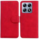 For Xiaomi 14T Pro Skin Feel Pure Color Flip Leather Phone Case(Red) - 1