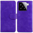 For Xiaomi 15 Skin Feel Pure Color Flip Leather Phone Case(Purple) - 1