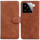 For Xiaomi 15 Skin Feel Pure Color Flip Leather Phone Case(Brown) - 1