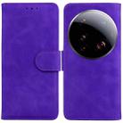 For Xiaomi 15 Ultra Skin Feel Pure Color Flip Leather Phone Case(Purple) - 1