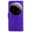 For Xiaomi 15 Ultra Skin Feel Pure Color Flip Leather Phone Case(Purple) - 3