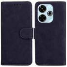 For Xiaomi Redmi 13 4G Skin Feel Pure Color Flip Leather Phone Case(Black) - 1