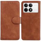 For Xiaomi Redmi K70 / K70 Pro Skin Feel Pure Color Flip Leather Phone Case(Brown) - 1