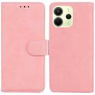 For Redmi Note 14 4G 163.25mm Skin Feel Pure Color Flip Leather Phone Case(Pink) - 1