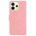 For Redmi Note 14 4G 163.25mm Skin Feel Pure Color Flip Leather Phone Case(Pink) - 3