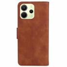 For Redmi Note 14 4G 163.25mm Skin Feel Pure Color Flip Leather Phone Case(Brown) - 3