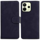 For Redmi Note 14 4G 163.25mm Skin Feel Pure Color Flip Leather Phone Case(Black) - 1