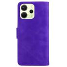 For Redmi Note 14 4G 164.84mm Skin Feel Pure Color Flip Leather Phone Case(Purple) - 3