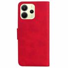 For Redmi Note 14 4G 164.84mm Skin Feel Pure Color Flip Leather Phone Case(Red) - 3