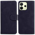 For Redmi Note 14 4G 164.84mm Skin Feel Pure Color Flip Leather Phone Case(Black) - 1