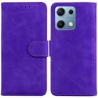 For Redmi Note 14S 4G Skin Feel Pure Color Flip Leather Phone Case(Purple) - 1