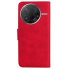 For Redmi K80 / K80 Pro / Xiaomi Poco F7 Pro Skin Feel Pure Color Flip Leather Phone Case(Red) - 3