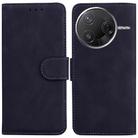 For Redmi K80 / K80 Pro / Xiaomi Poco F7 Pro Skin Feel Pure Color Flip Leather Phone Case(Black) - 1