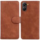 For Redmi Turbo 4 / Xiaomi Poco X7 Pro Skin Feel Pure Color Flip Leather Phone Case(Brown) - 1