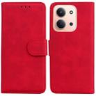 For Redmi 15C 4G 173.1mm / 15C 5G 173.1mm Skin Feel Pure Color Flip Leather Phone Case(Red) - 1