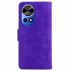 For Huawei nova 12 Pro Skin Feel Pure Color Flip Leather Phone Case(Purple) - 3