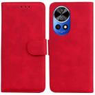 For Huawei nova 12 Pro Skin Feel Pure Color Flip Leather Phone Case(Red) - 1