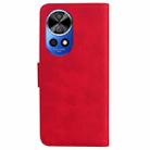 For Huawei nova 12 Pro Skin Feel Pure Color Flip Leather Phone Case(Red) - 3