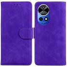 For Huawei nova 12 Ultra Skin Feel Pure Color Flip Leather Phone Case(Purple) - 1