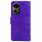 For Huawei nova 12 Skin Feel Pure Color Flip Leather Phone Case(Purple) - 3