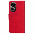 For Huawei nova 12 Skin Feel Pure Color Flip Leather Phone Case(Red) - 3