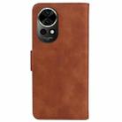 For Huawei nova 12 Skin Feel Pure Color Flip Leather Phone Case(Brown) - 3