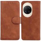 For Huawei nova 14 Ultra Skin Feel Pure Color Flip Leather Phone Case(Brown) - 1