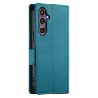 For Samsung Galaxy S24 5G Side Buckle Magnetic Frosted Leather Phone Case(Blue) - 3