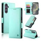 For Samsung Galaxy S24 5G Side Buckle Magnetic Frosted Leather Phone Case(Mint Green) - 1