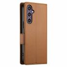 For Samsung Galaxy S24 5G Side Buckle Magnetic Frosted Leather Phone Case(Brown) - 3