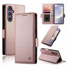 For Samsung Galaxy S24+ 5G Side Buckle Magnetic Frosted Leather Phone Case(Rose Gold) - 1