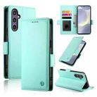 For Samsung Galaxy S24+ 5G Side Buckle Magnetic Frosted Leather Phone Case(Mint Green) - 1