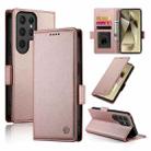 For Samsung Galaxy S24 Ultra 5G Side Buckle Magnetic Frosted Leather Phone Case(Rose Gold) - 1