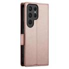 For Samsung Galaxy S24 Ultra 5G Side Buckle Magnetic Frosted Leather Phone Case(Rose Gold) - 3