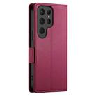 For Samsung Galaxy S24 Ultra 5G Side Buckle Magnetic Frosted Leather Phone Case(Wine Red) - 3