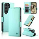 For Samsung Galaxy S24 Ultra 5G Side Buckle Magnetic Frosted Leather Phone Case(Mint Green) - 1