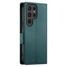 For Samsung Galaxy S24 Ultra 5G Side Buckle Magnetic Frosted Leather Phone Case(Dark Green) - 3