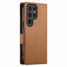 For Samsung Galaxy S24 Ultra 5G Side Buckle Magnetic Frosted Leather Phone Case(Brown) - 3