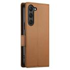 For Samsung Galaxy S23 5G Side Buckle Magnetic Frosted Leather Phone Case(Brown) - 3
