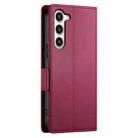 For Samsung Galaxy S23+ 5G Side Buckle Magnetic Frosted Leather Phone Case(Wine Red) - 3