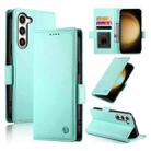 For Samsung Galaxy S23+ 5G Side Buckle Magnetic Frosted Leather Phone Case(Mint Green) - 1