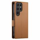 For Samsung Galaxy S23 Ultra 5G Side Buckle Magnetic Frosted Leather Phone Case(Brown) - 3