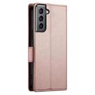 For Samsung Galaxy S21 5G Side Buckle Magnetic Frosted Leather Phone Case(Rose Gold) - 3