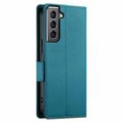 For Samsung Galaxy S21 5G Side Buckle Magnetic Frosted Leather Phone Case(Blue) - 3