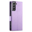 For Samsung Galaxy S21 5G Side Buckle Magnetic Frosted Leather Phone Case(Purple) - 3