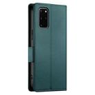 For Samsung Galaxy S20+ 5G Side Buckle Magnetic Frosted Leather Phone Case(Dark Green) - 3