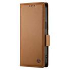 For Samsung Galaxy S20 Ultra 5G Side Buckle Magnetic Frosted Leather Phone Case(Brown) - 2