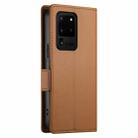 For Samsung Galaxy S20 Ultra 5G Side Buckle Magnetic Frosted Leather Phone Case(Brown) - 3